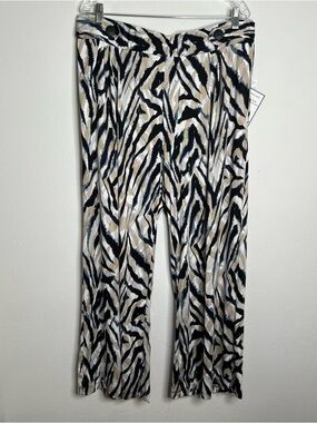 Robert Louis Black White Tan Printed Wide Leg Pants